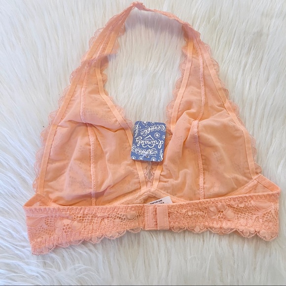 NWT Free People Galloon Lace Halter Bralette Orange - Picture 6 of 9
